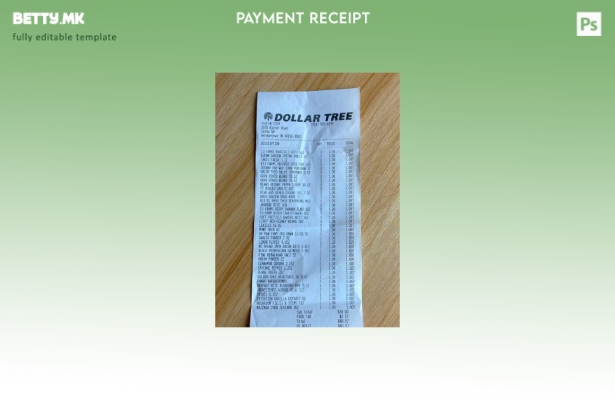 Модерен стил Шаблон за потврда за плаќање во продавницата на Долар дрво